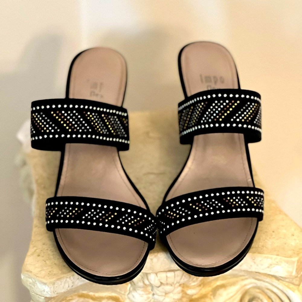 IMPO FLEX beautifully studded wedge sandals size 12!